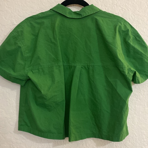 Cropped collared green small button down - Picture 4 of 4